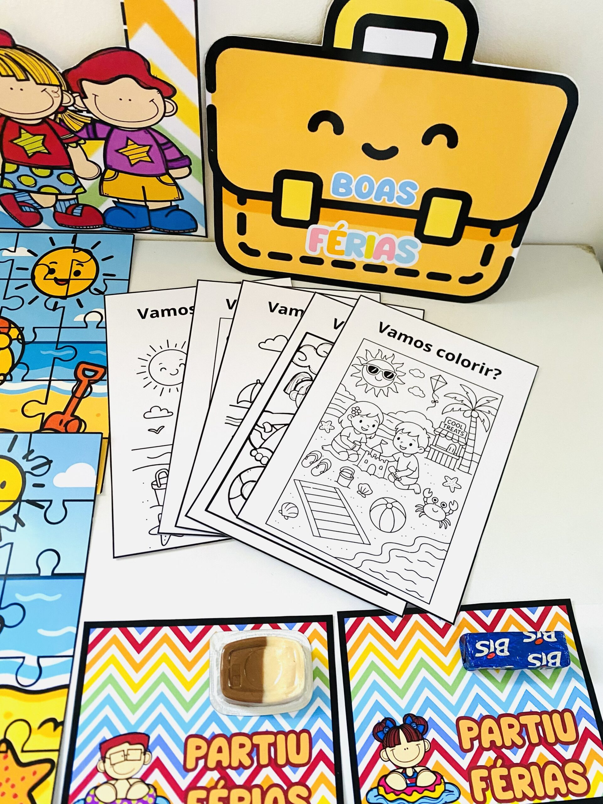 Kit Férias PDF para Imprimir com Quebra-Cabeça e Lembrancinhas Infantis - Imagem 4