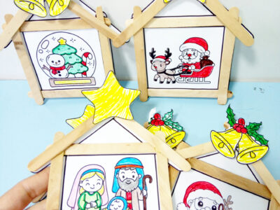 Casinha de Natal para Montar e Colorir – Atividade Interativa em PDF