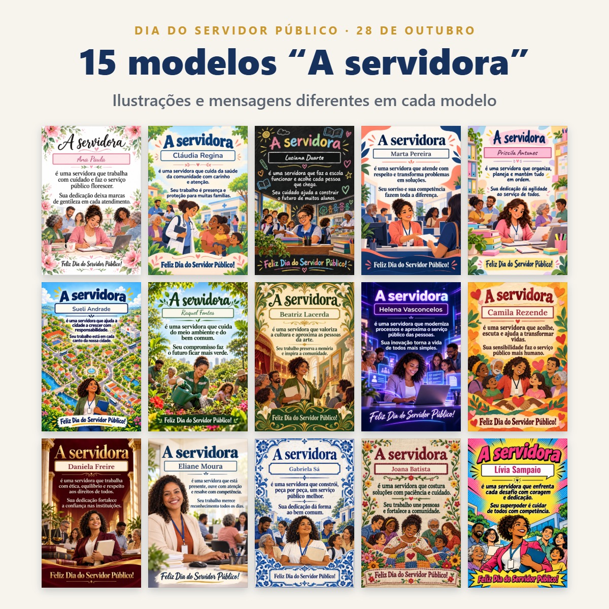 Cartazes Dia do Servidor Público – Homenagens Personalizadas com o Nome de Cada Um - Imagem 3