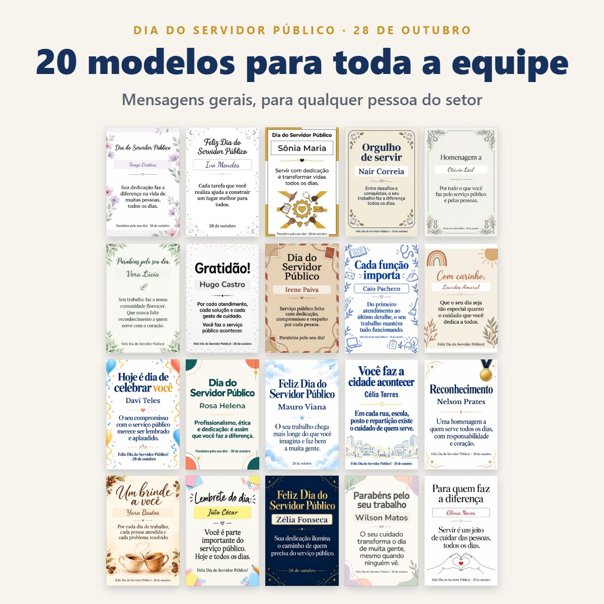 Cartazes Dia do Servidor Público – Homenagens Personalizadas com o Nome de Cada Um - Imagem 4
