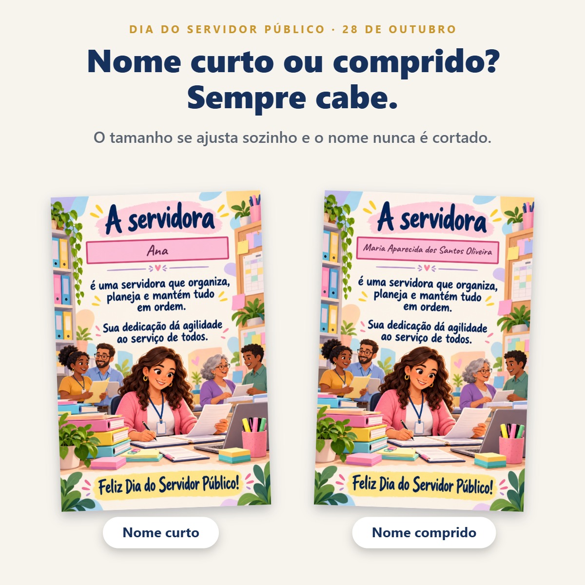 Cartazes Dia do Servidor Público – Homenagens Personalizadas com o Nome de Cada Um - Imagem 7
