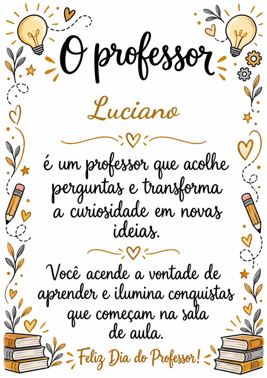 Cartazes do Professor – Homenagens Personalizadas com o Nome de Cada Um - Imagem 5